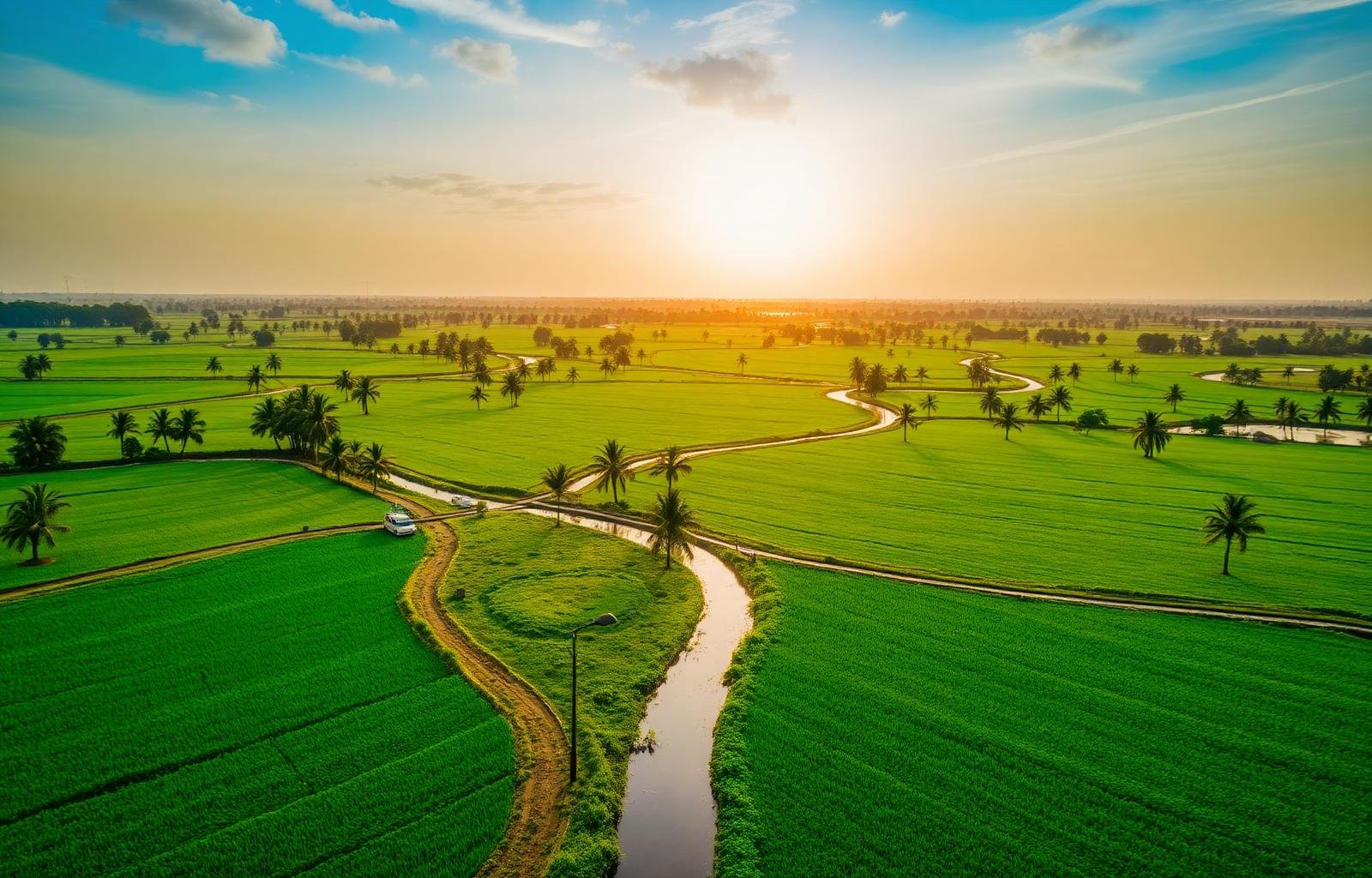 Aerial farmland appreciation visual